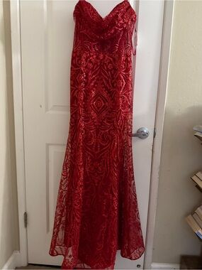 chinese dress ladies Valeria Cutout Lace-Up Sequin Beaded Formal Dress main image 1